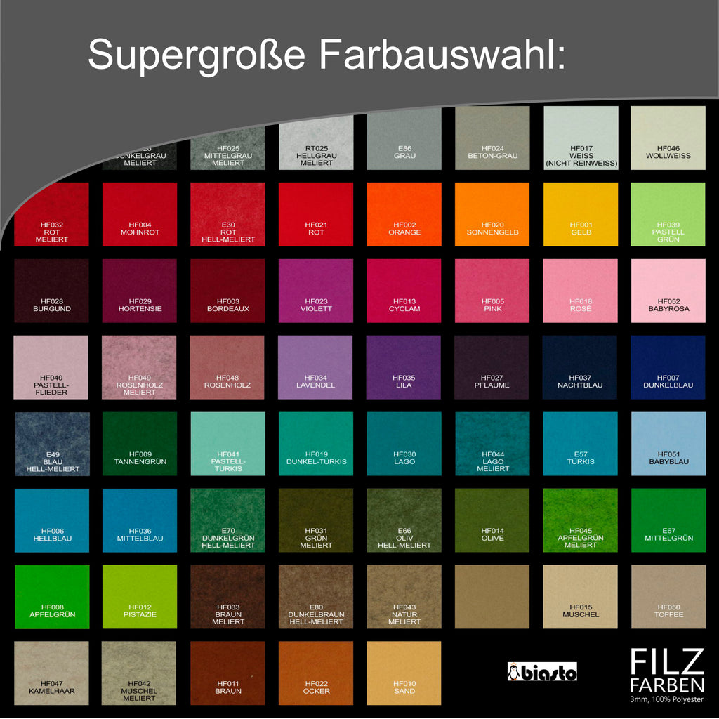 Filzuntersetzer rund Ø 30 cm – Platzset & Topfuntersetzer – 55 Farben – Made in Germany