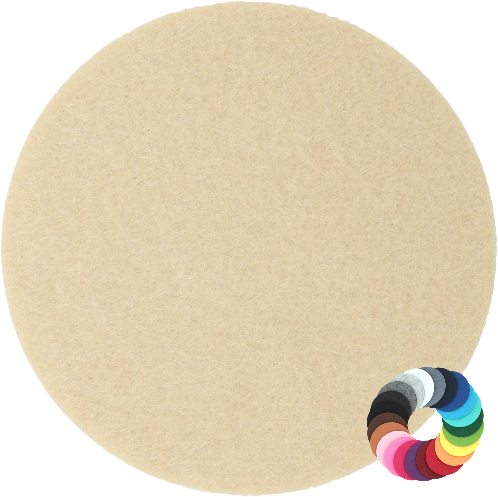Filzuntersetzer rund Ø 35 cm – großes Platzset & Tischset – 55 Farben – Made in Germany