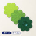 Filzuntersetzer Blume Ø 20 cm – großer Untersetzer in Blumenform – 52 Farben – Made in Germany