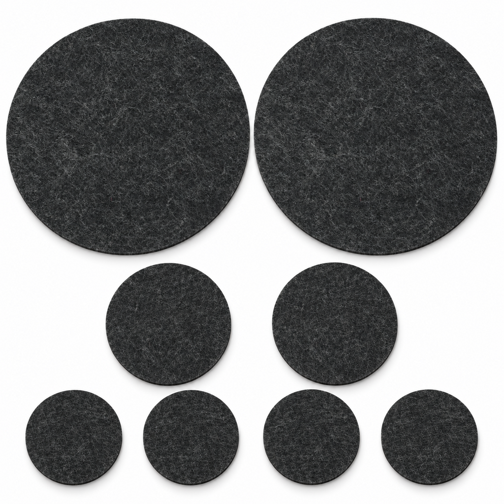 BIASTO Filz Tischset rund 8-teilig mit 2 Platzsets Ø35 cm, 2 Untersetzern Ø15 cm und 4 Untersetzern Ø10 cm