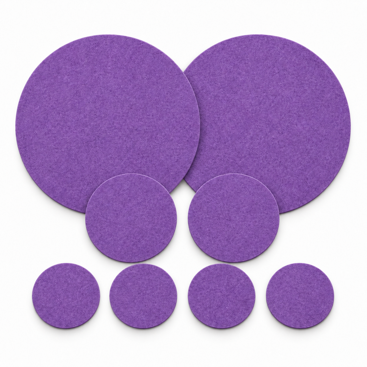 BIASTO Filz-Tischset rund 8-teilig in Lila mit 2 Platzsets Ø35 cm, 2 Untersetzern Ø15 cm und 4 Glasuntersetzern Ø10 cm