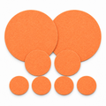 BIASTO Filz-Tischset rund 8-teilig in Orange mit 2 Platzsets Ø35 cm, 2 Untersetzern Ø15 cm und 4 Glasuntersetzern Ø10 cm