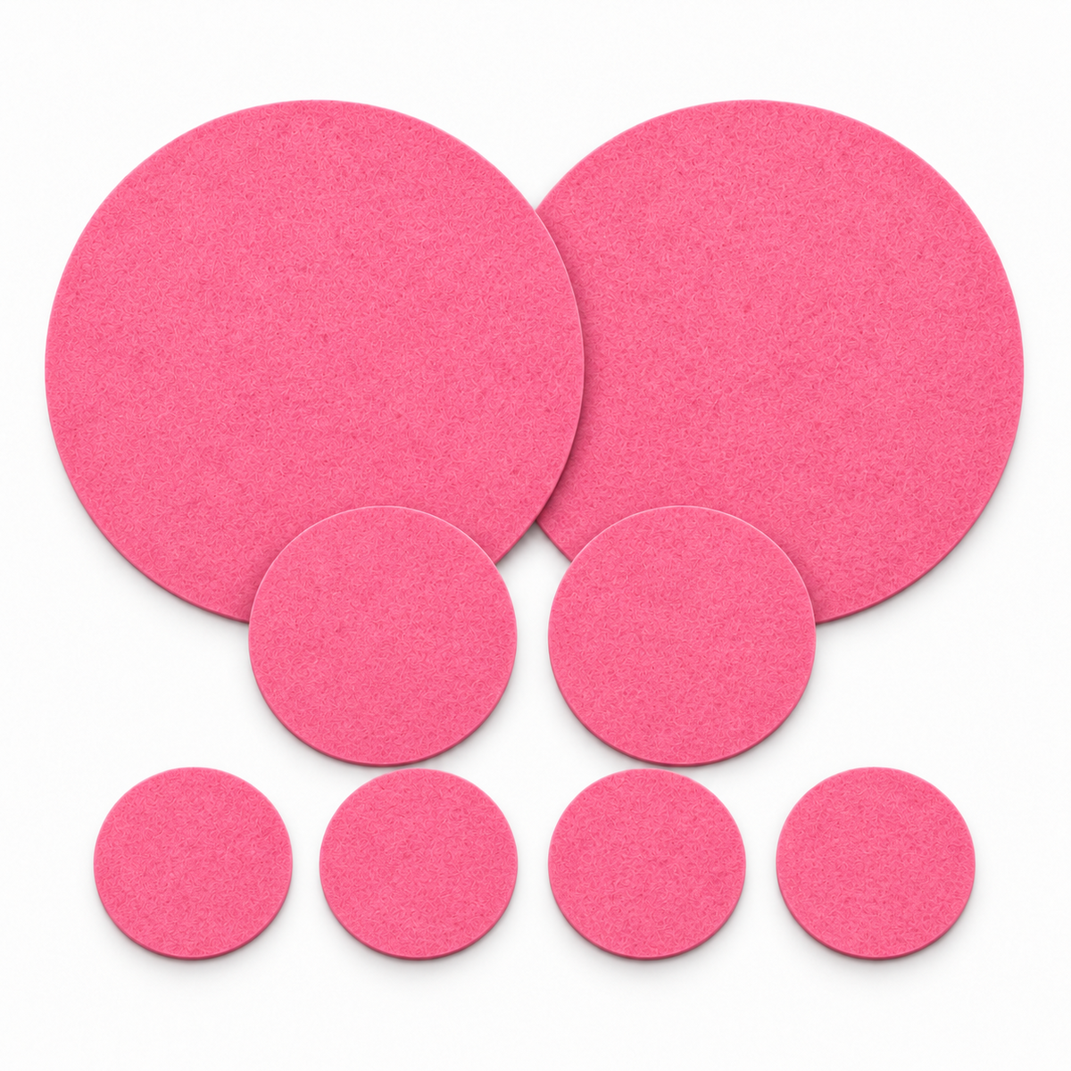 BIASTO Filz-Tischset rund 8-teilig in Pink mit 2 Platzsets Ø35 cm, 2 Untersetzern Ø15 cm und 4 Glasuntersetzern Ø10 cm