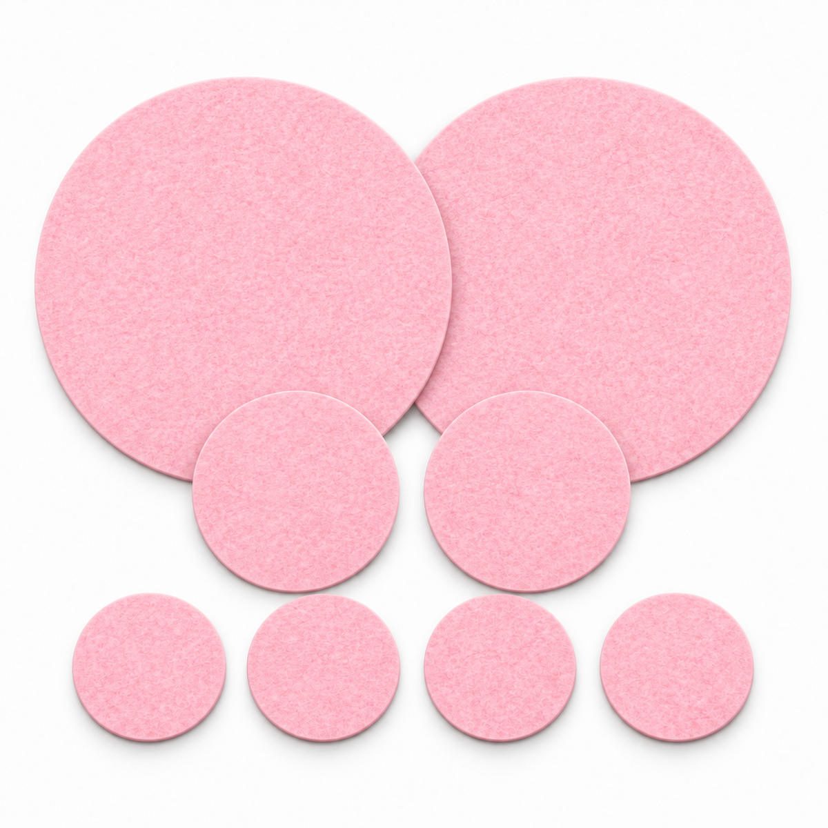 BIASTO Filz-Tischset rund 8-teilig in Rosé mit 2 Platzsets Ø35 cm, 2 Untersetzern Ø15 cm und 4 Glasuntersetzern Ø10 cm