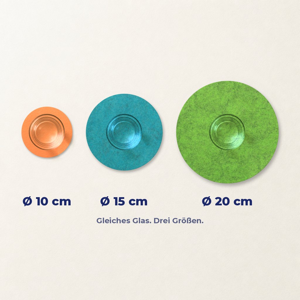 Filzuntersetzer rund Ø 20 cm – Untersetzer für Vasen & Blumentöpfe – 55 Farben – Made in Germany