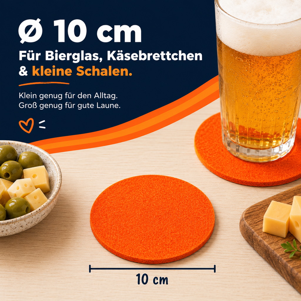 BIASTO LänderLaune Filzuntersetzer 9er Set – Fan-Deko in Landesfarben
