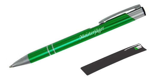 Kugelschreiber LIBO mit Namens-Gravur in Samthülle in Hellgrün