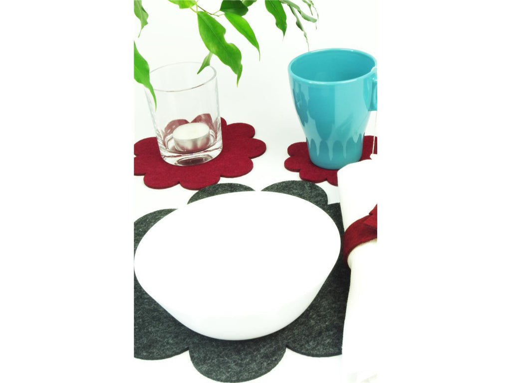 Filzuntersetzer Blume Ø 15 cm – Untersetzer Blumenform – 52 Farben – Made in Germany