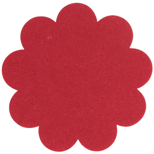 Filzuntersetzer Blume Ø 15 cm in Mohnrot