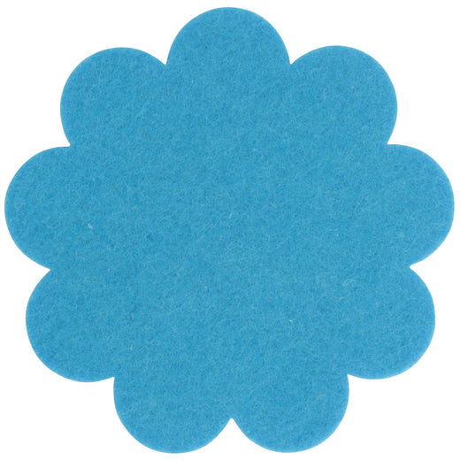 Filzuntersetzer Blume Ø 25 cm in Mittelblau